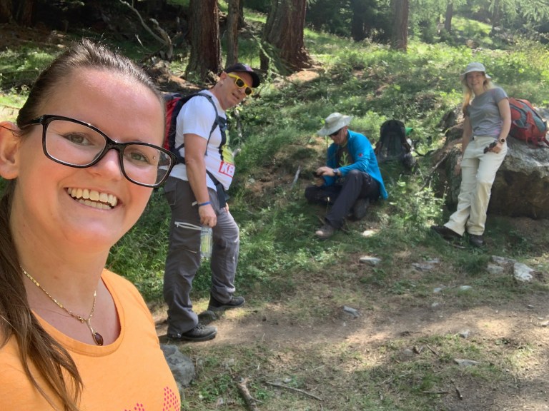 Picnic beim Aufstieg bis zur Charles Kuonen Brücke - die längste Hängebrücke der Welt